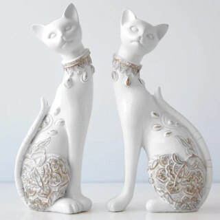 Statue de chat, ensemble de 2 pièces