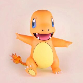 Photo d'une statue de Pokémon représentant salamèche.