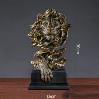 Statue de lion en imitation de bronze ou de pierre
