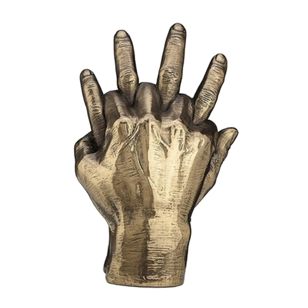 Statue main dans la main dorée