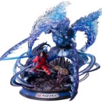 Statue Naruto bleue Madara homme rouge en action