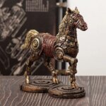 Statue industrielle de cheval en engrnages