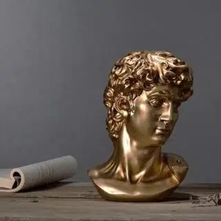 Buste grecque d'Apollon en résine dorée